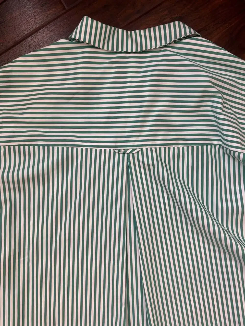 Maeve Soren Green & White Striped Long-Sleeve Shirt Dress Large Petite NWT - Picture 13 of 15
